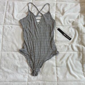 Gray Strappy Bodysuit